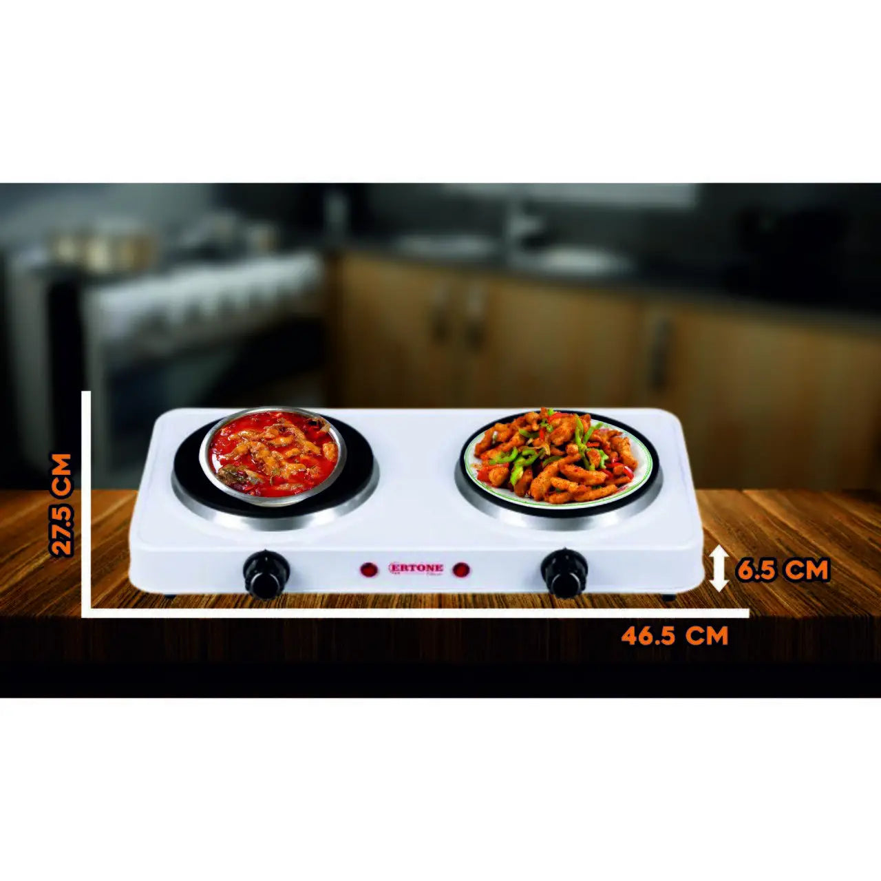Plita electrica Ertone MN200AB 2000W 2 arzatoare Alb
