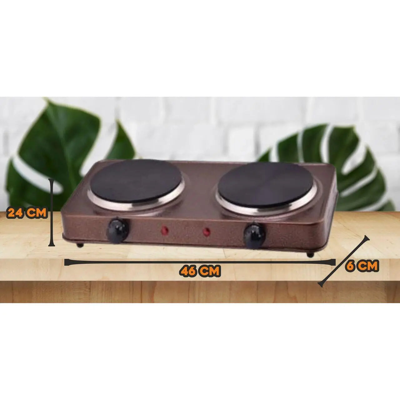 Plita electrica Ertone MN200MR 1500W 2 arzatoare Maro