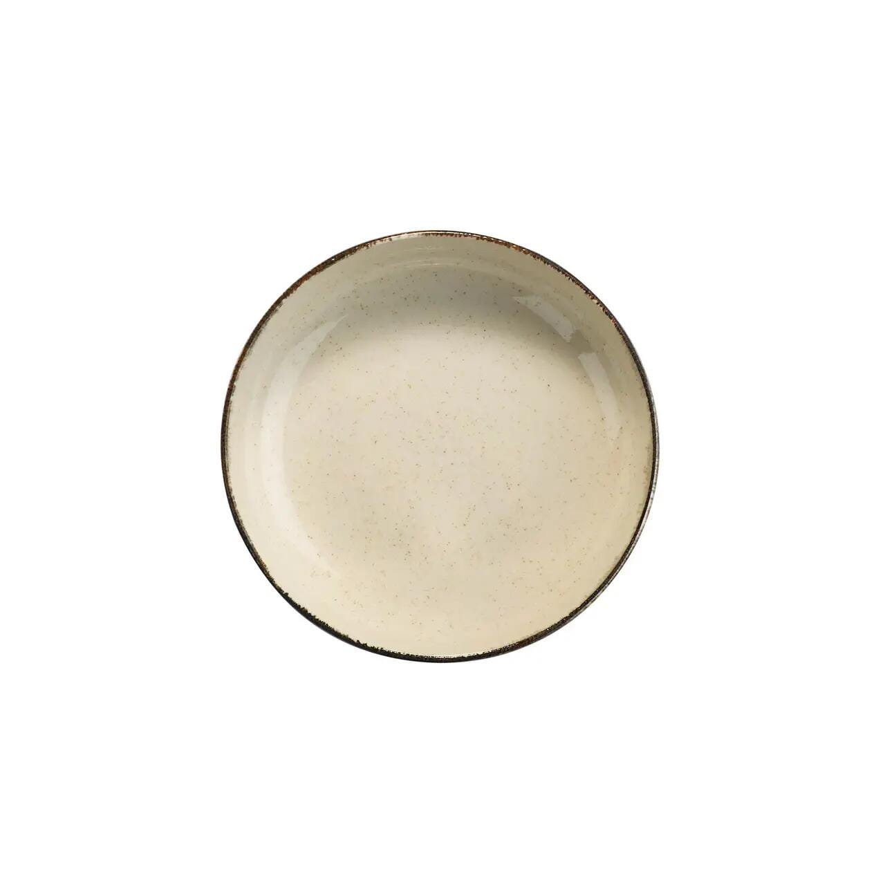 Bol ceramic crem cu margine închisă din kutahya porselen moderna pentru servire elegantă