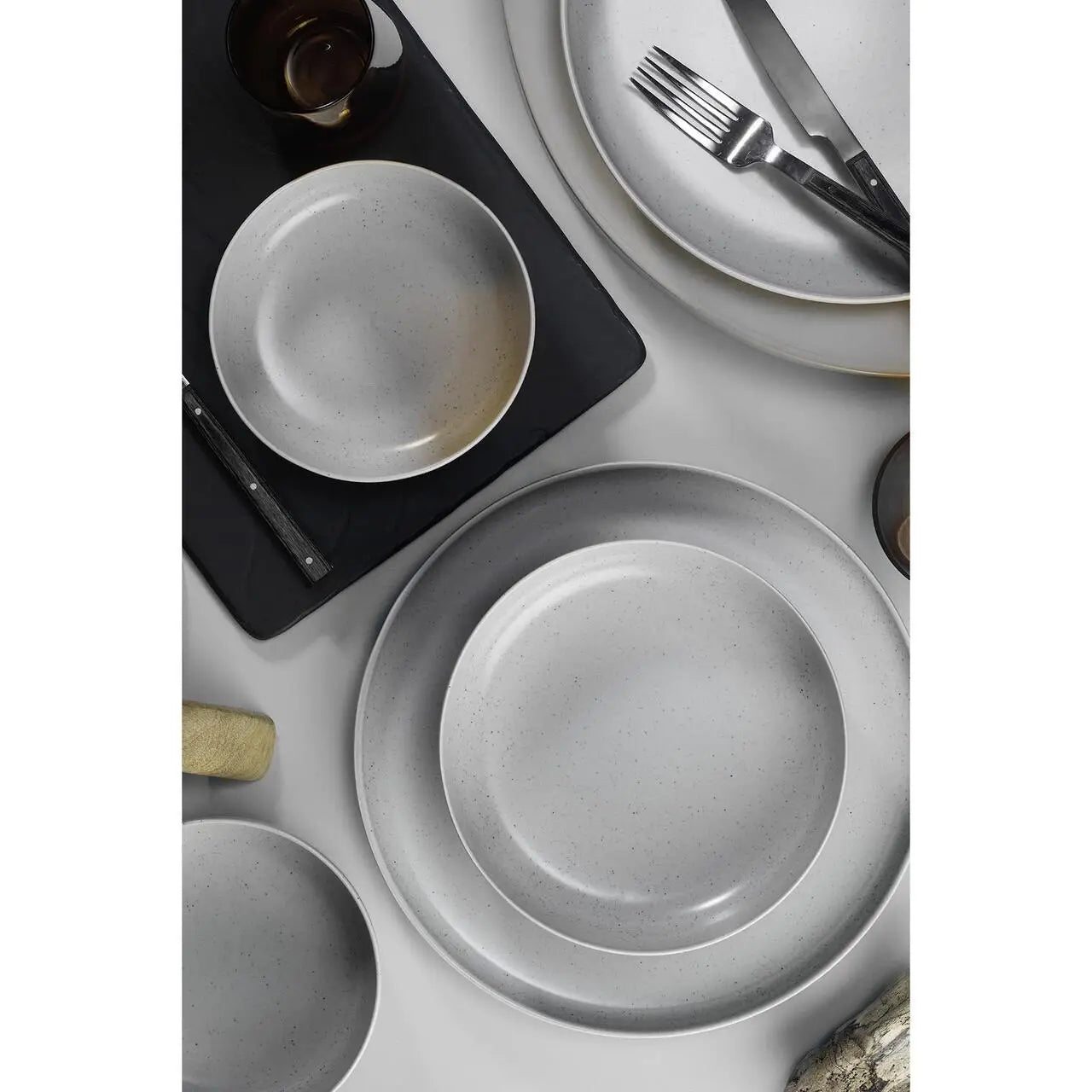 Set de veselă Kutahya Porselen Moderna Matte în nuanță gri, pentru 6 persoane