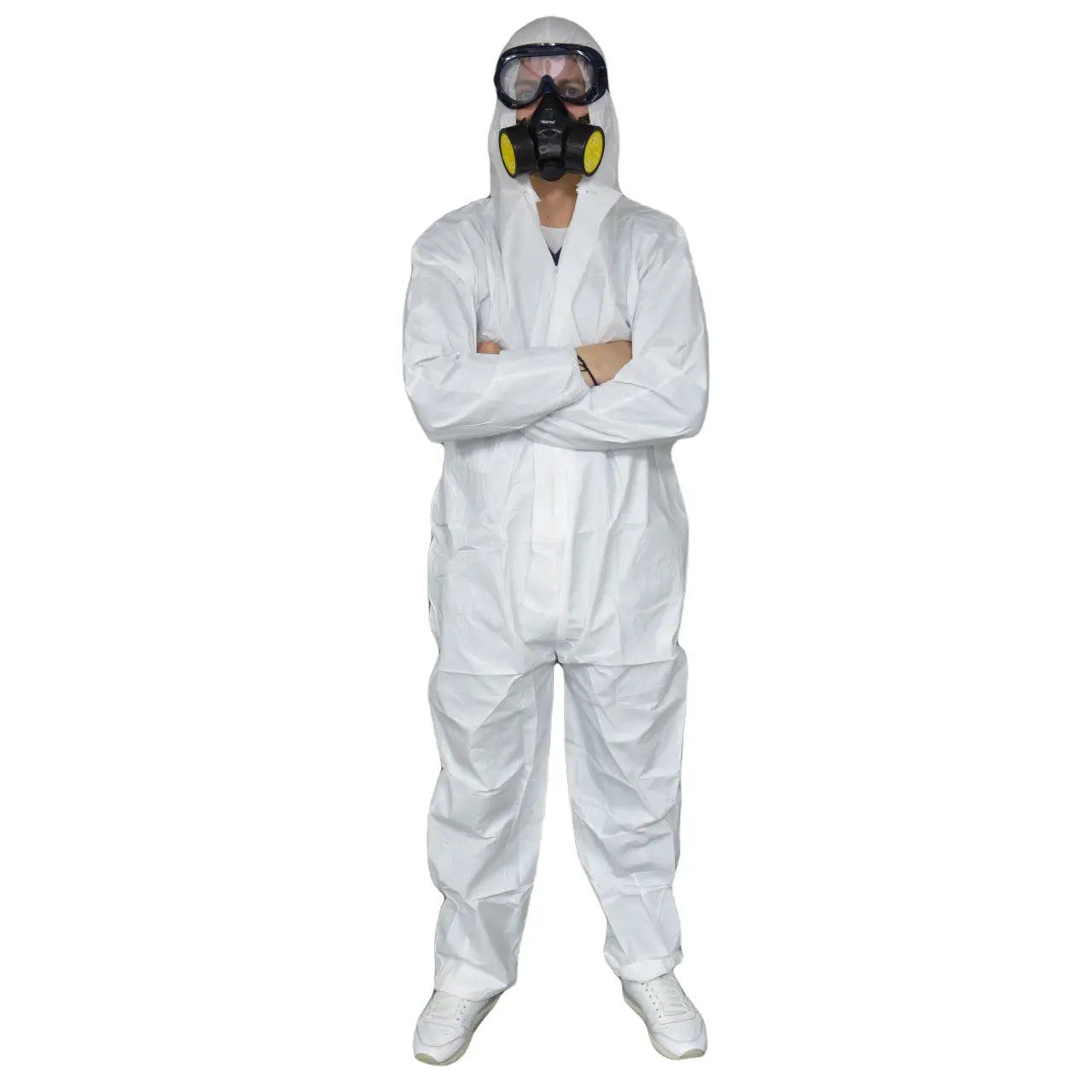 Salopeta protectie Tatta TT-H190 cu combinezon alb și semi-facelift respirator