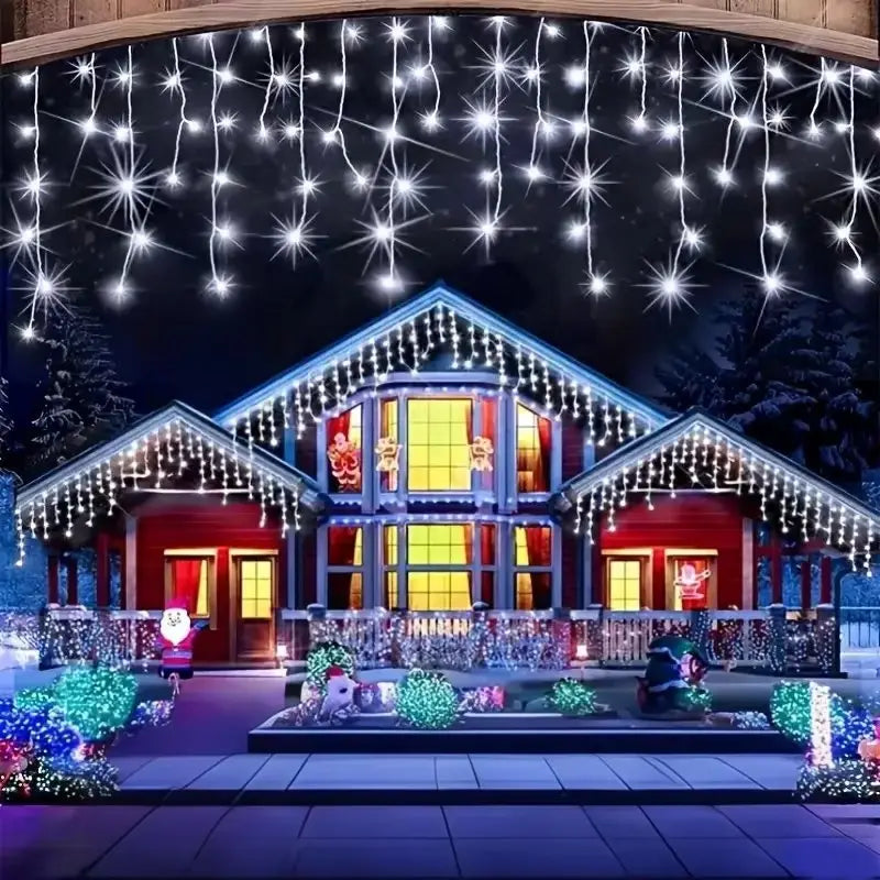 PROMO 1 + 1 Instalatie - Franjuri cu LED-uri Tip Turturi 12 metri - diverse culori