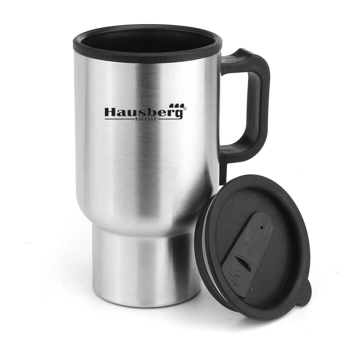 Termos electric pentru masina Hausberg HB-H 1460 12V 450 ml 70C otel inoxidabil