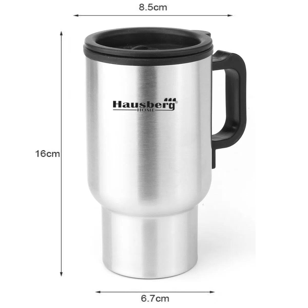 Termos electric pentru masina Hausberg HB-H 1460 12V 450 ml 70C otel inoxidabil