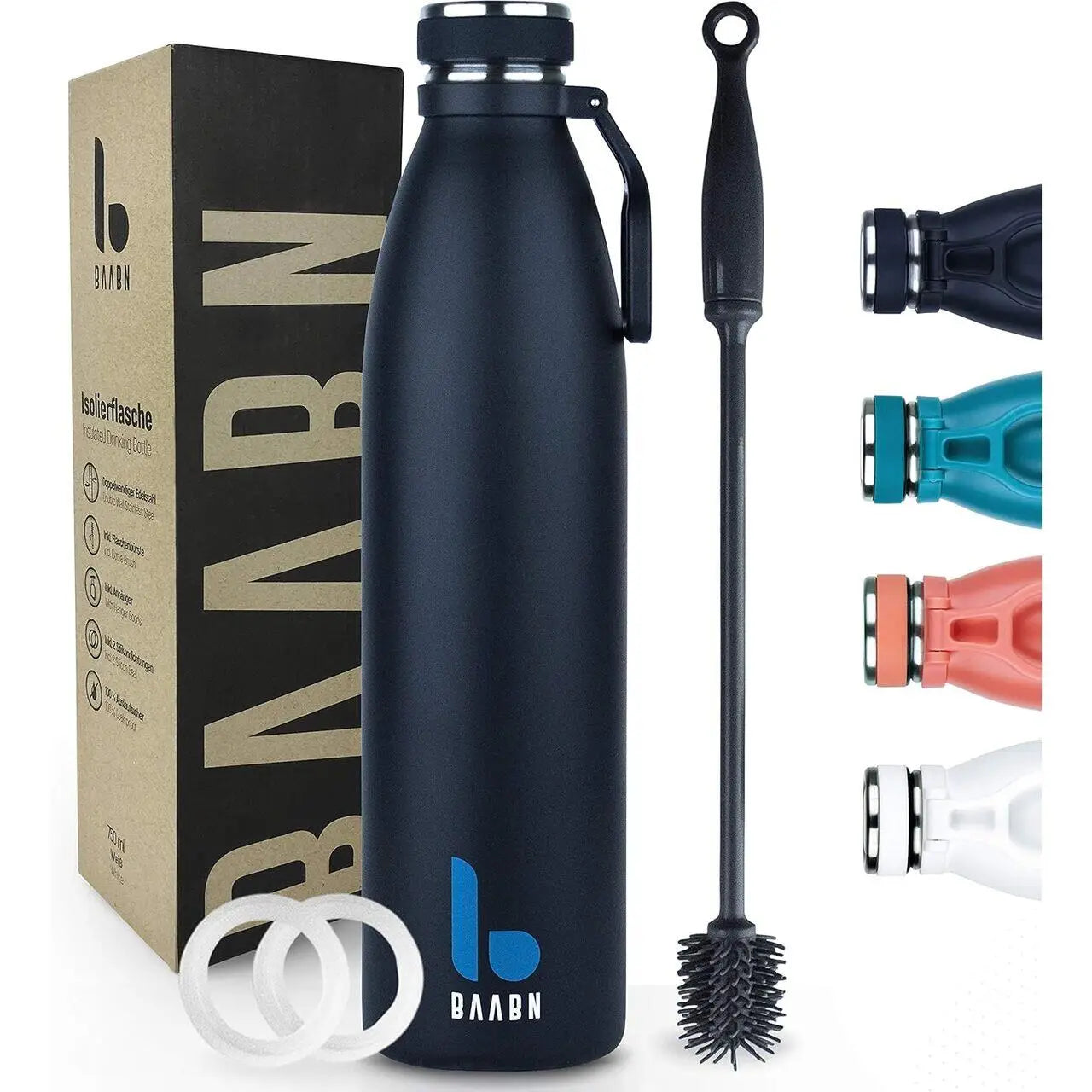 Sticlă de apă din oțel inoxidabil perete dublu BAABN cu accesorii pentru camping și fitness