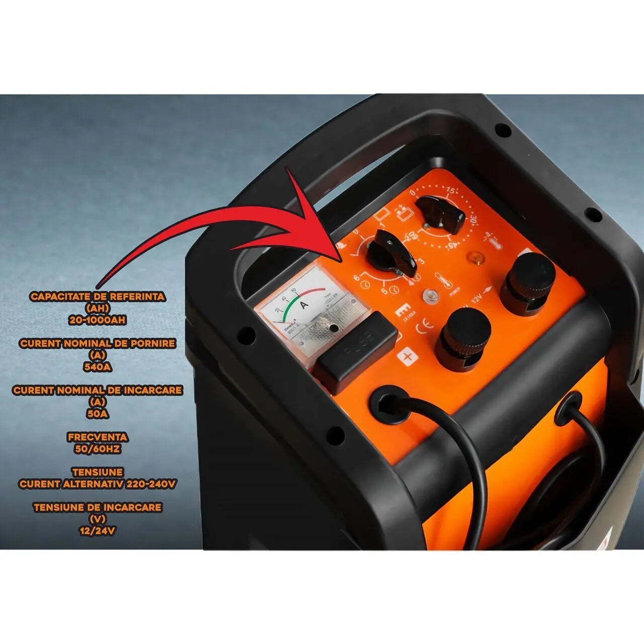 Robot de pornire auto Tatta TI600 Profesional curent de incarcare max 50A curent pornire 540A putere 2.0 KW