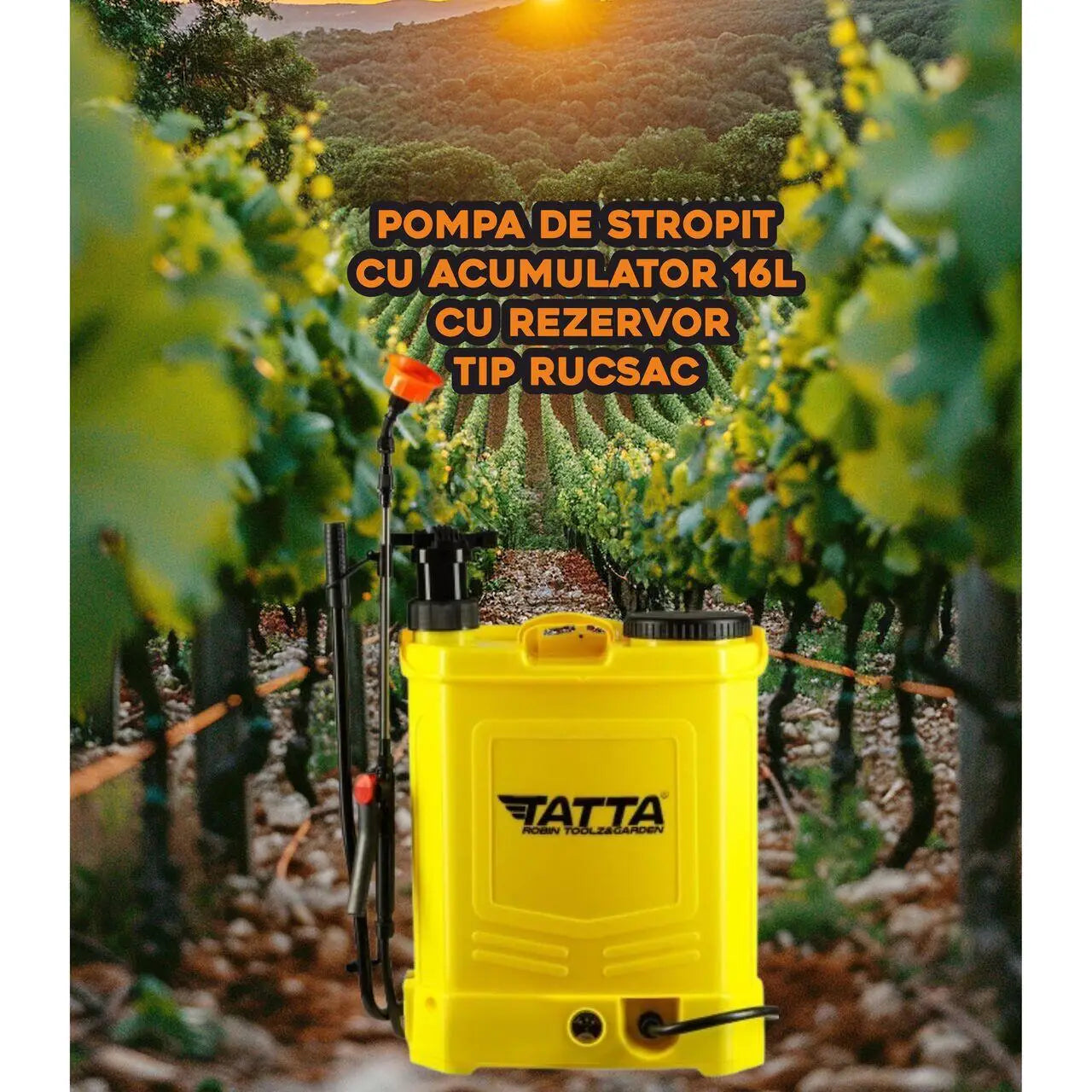 Pompa stropit cu acumulator si actionare manuala 2 in 1 Tatta TP-1833AM 16L