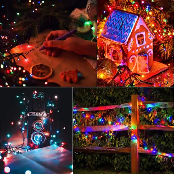 Set 2 x Decoratiune cu Incarcare Solara 100 LED 10 Metri - Multicolor