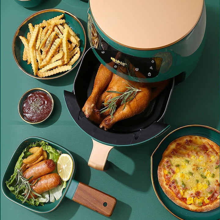 Air Fryer - Friteuza fara Ulei 6 Litri Display Digital 2400 W Functie de Coacere + Set 50 hartii de Copt