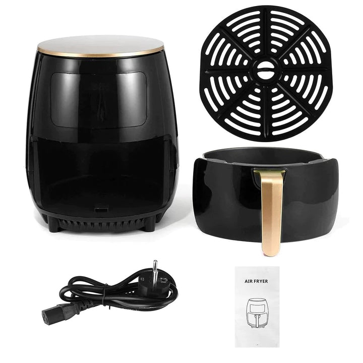 Air Fryer - Friteuza fara Ulei 6 Litri Display Digital 2400 W Functie de Coacere + Set 50 hartii de Copt