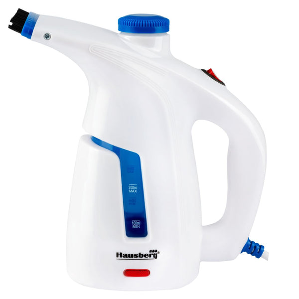 Aparat de calcat vertical cu abur HAUSBERG HB-7886BL 1000 W 200 ml 2 accesorii alb-bleu