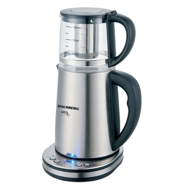 Aparat digital preparare ceai HAUSBERG HB-3640IN 1500W cana 1.7L ceainic 1L panou din otel inoxidabil cu afisaj digital