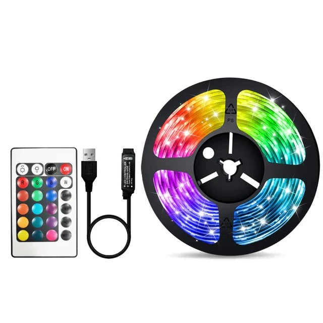 Banda Led RGB 2 Metri pentru TV Adaptare USB Telecomanda Inclusa