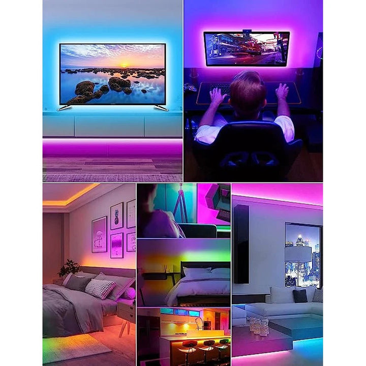 Banda Led RGB 2 Metri pentru TV Adaptare USB Telecomanda Inclusa