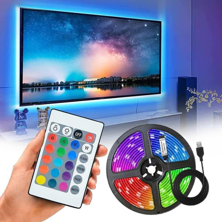 Banda Led RGB 2 Metri pentru TV Adaptare USB Telecomanda Inclusa