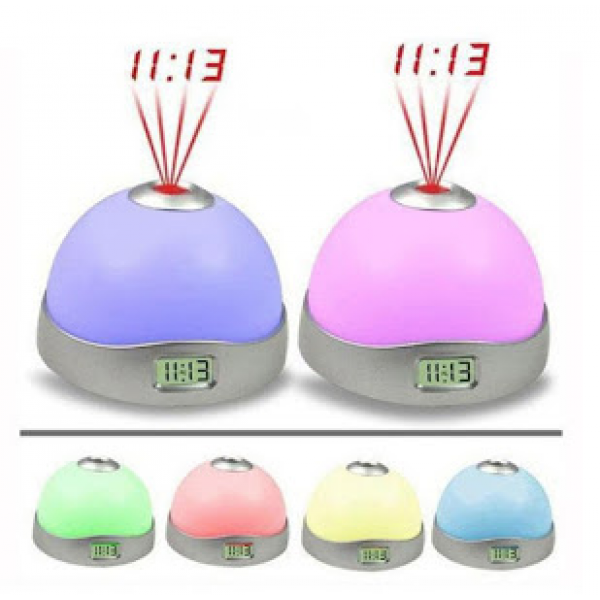 Ceas digital multicolor cu alarma si proiectie ora pe tavan - Articole Casa