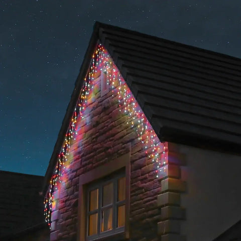 Lichidare de Stoc! Oferta 1 + 1 Instalatie pentru Craciun - Franjuri cu LED-uri Tip Turturi 12 metri - Multicolor