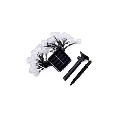 Decoratiune cu Incarcare Solara 5 Metri 30 Globulete - Albastru