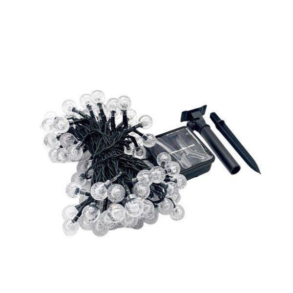 Decoratiune cu Incarcare Solara 5 Metri 30 Globulete - Albastru