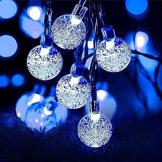 Decoratiune cu Incarcare Solara 5 Metri 30 Globulete - Albastru