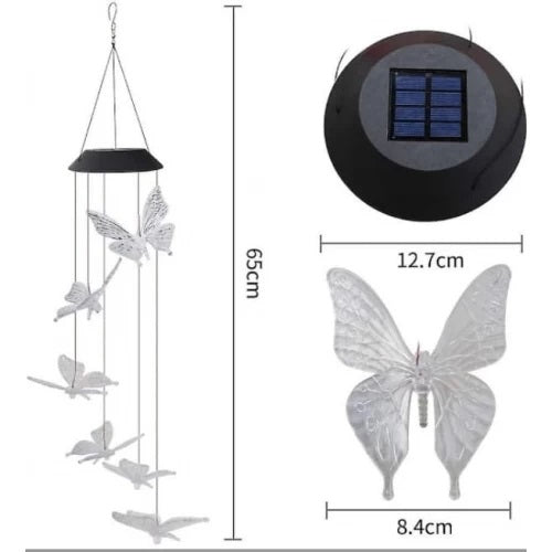 Decoratiune solara de gradina 6 fluturi cu joc de lumini - Lampi Solare