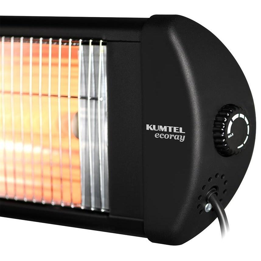 Radiator electric cu infrarosu KUMTEL EX25 cu corp metalic și elemente încălzire aprinse