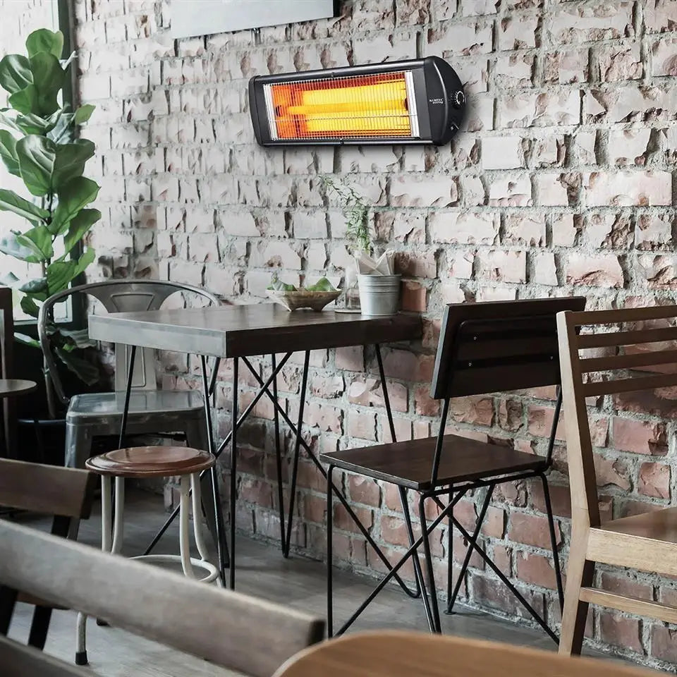 Radiator electric cu infrarosu KUMTEL EX25 cu corp metalic și elemente de încălzire portocalii