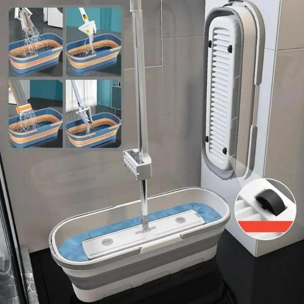 Set Mop Multifuncțional cu Găleată Pliabilă și Lavete din Microfibră – Soluția Modernă pentru Curățenie Perfectă + 3