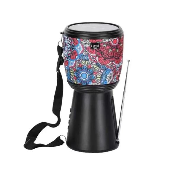 Imagine de tobe stil tarabana decorativ cu model floral, cu incarcare solara și boxa Bluetooth stil.