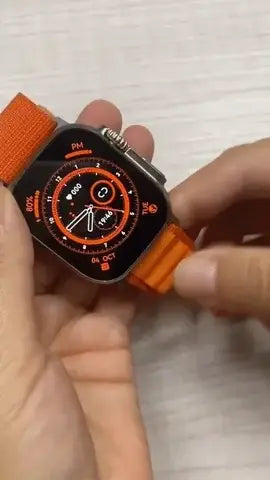 Ceas inteligent SmartWachPlus cu curea portocalie și compatibilitate pentru orice model de telefon