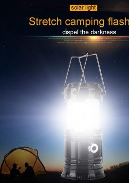 Felinar Camping LED Reincarcabil cu Lanterna Panou Solar si USB - Lampi Solare