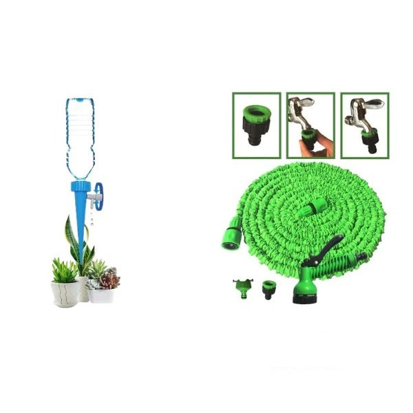 Furtun Extensibil pentru Gradina Lungime 30 m Aparat de Udat Inclus + Irigator Ghivece Articole Gradina