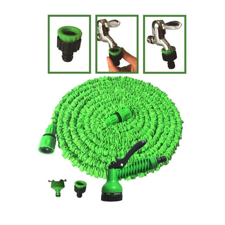 Furtun Extensibil pentru Gradina Lungime 30 m Aparat de Udat Inclus + Irigator Ghivece Articole Gradina