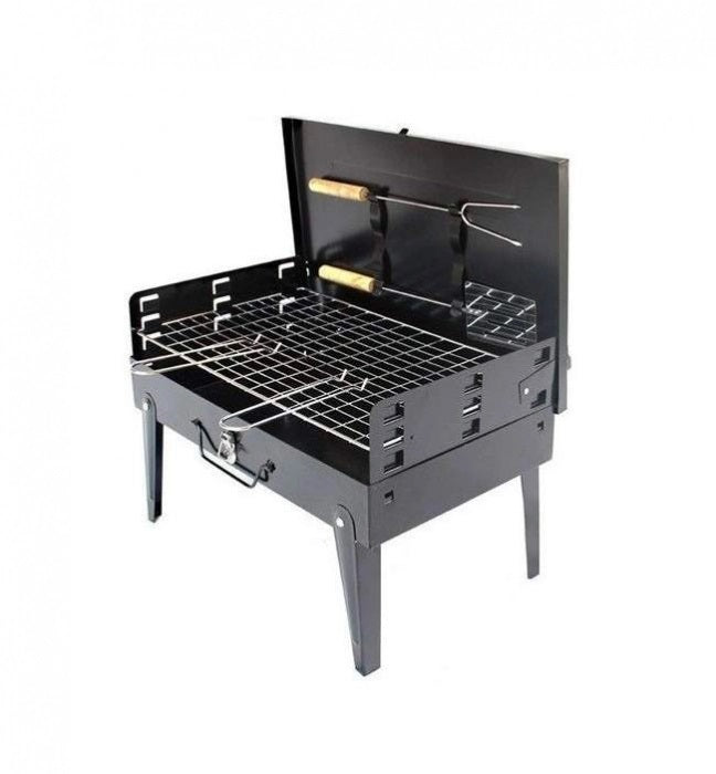 Gratar grill pliabil si portabil tip valiza cu accesorii incluse - Articole Gradina