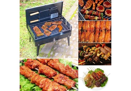 Gratar grill pliabil si portabil tip valiza cu accesorii incluse - Articole Gradina