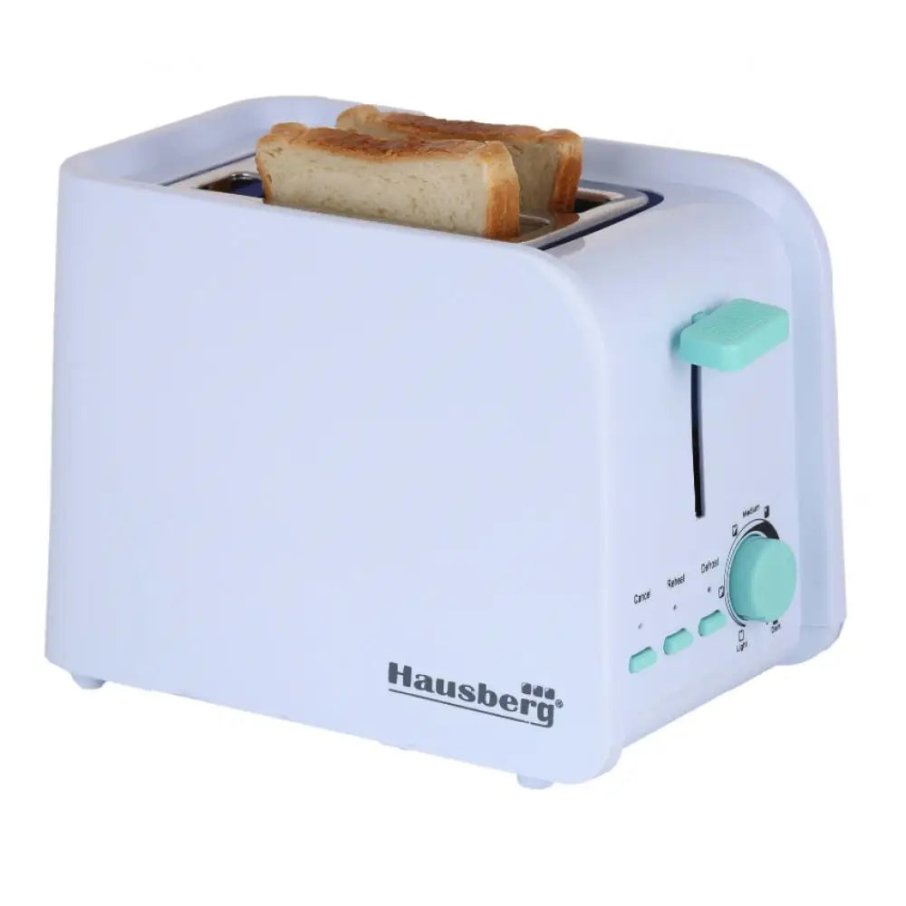 Prajitor de paine Hausberg HB-195BL 750 W 2 felii functie decongelare functie reincalzire 6 trepte putere Alb/Bleu