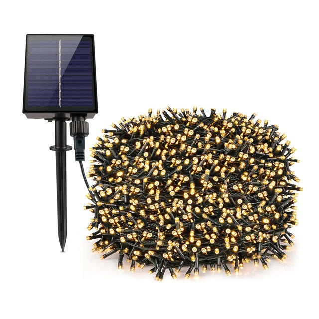 Decoratiune 300 leduri 30 metri Incarcare solara diverse culori