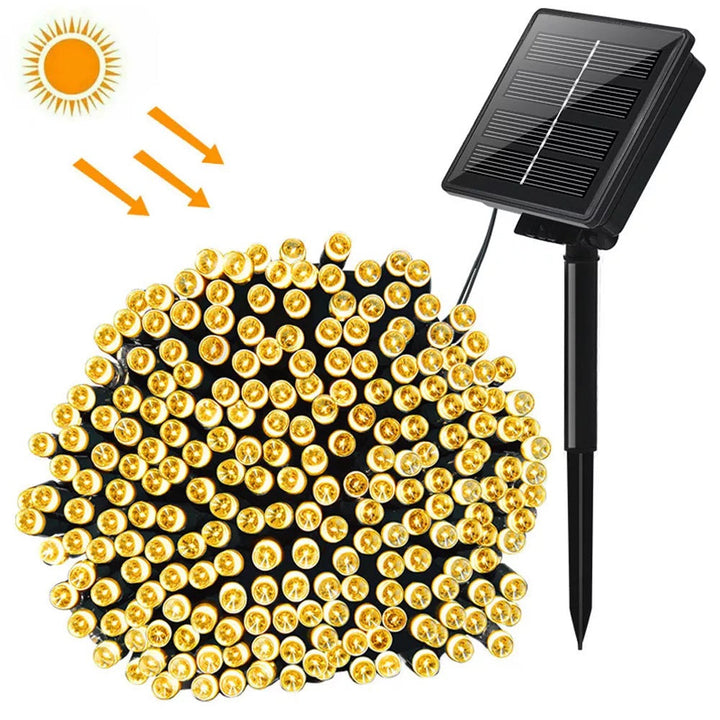 Decoratiune 300 leduri 30 metri Incarcare solara diverse culori