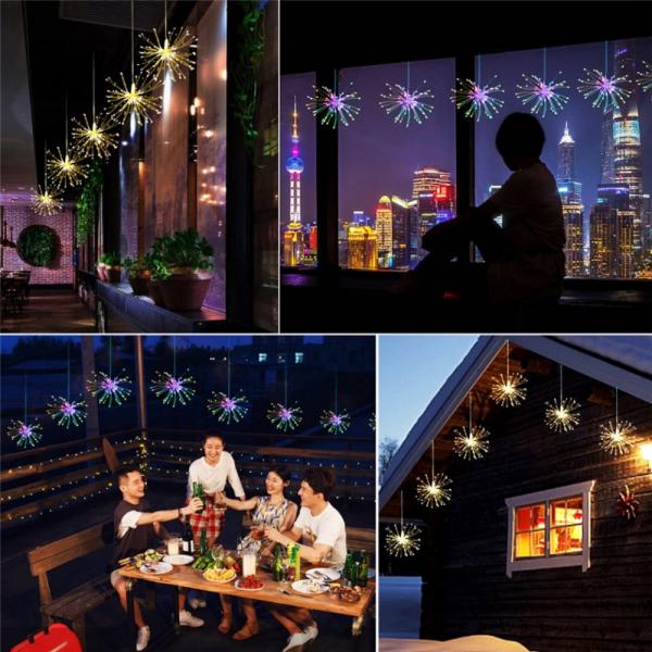 Set 5 Artificii Luminate cu 500 LED-uri – Lumină Decorativă cu Telecomandă 8 Moduri de Iluminare Rezistentă la Apă