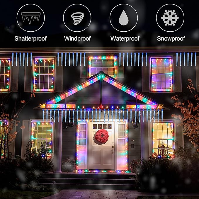 Instalatie Craciun 8 turturi 20-30 cm 36 LED 3 metri - Sarbatori Iarna