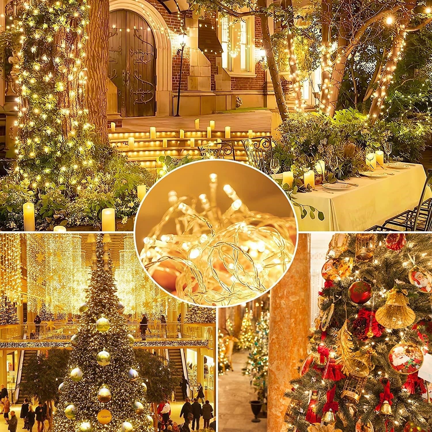 Decoratiune cu Incarcare Solara 30 Metri 300 LED - Alb Cald