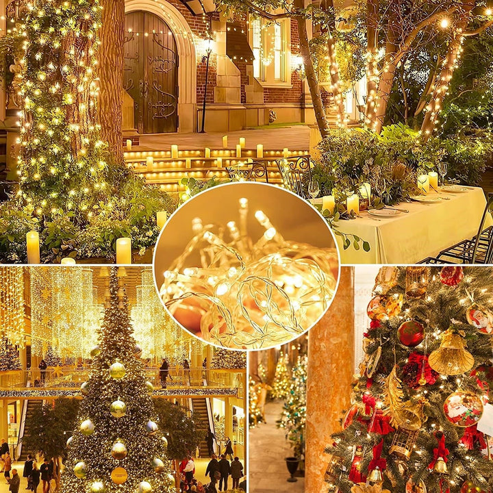 Decoratiune cu Incarcare Solara 30 Metri 300 LED - Alb Cald