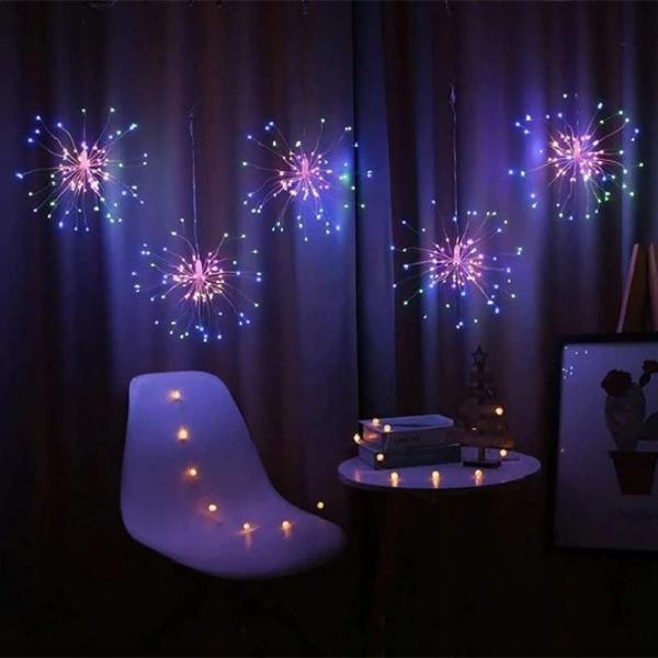 Set 5 Artificii Luminate cu 500 LED-uri – Lumină Decorativă cu Telecomandă 8 Moduri de Iluminare Rezistentă la Apă