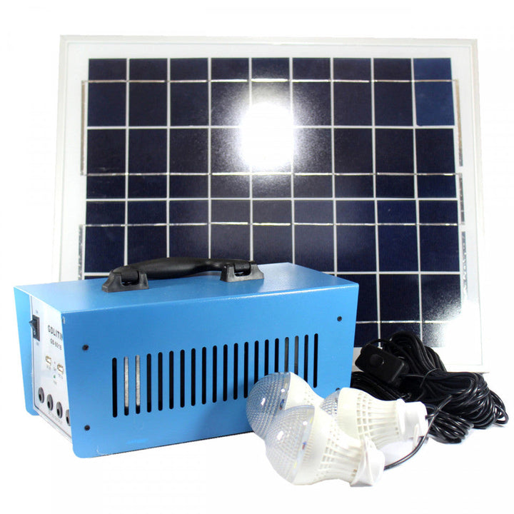 Kit cu panou solar 100 W 220V alimentare TV 3 becuri 12 volti Lampi Solare