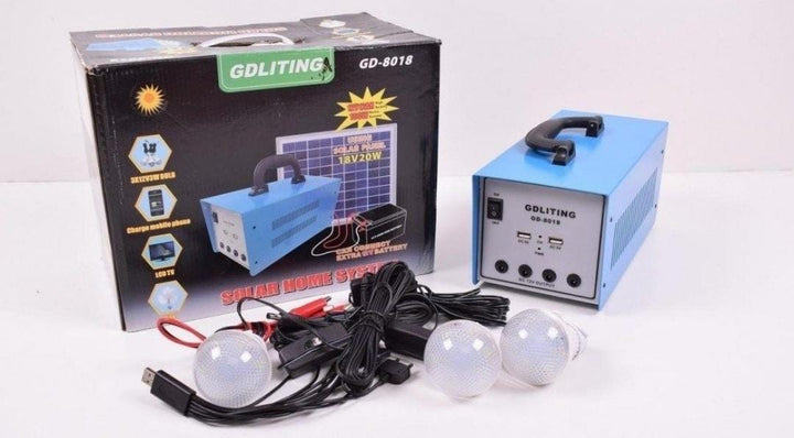 Kit cu panou solar 100 W 220V alimentare TV 3 becuri 12 volti Lampi Solare