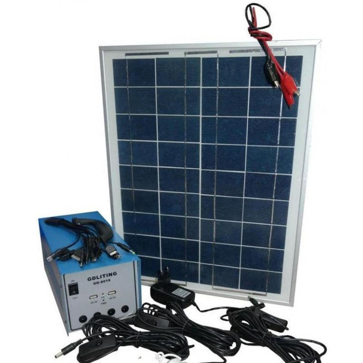 Kit cu panou solar 100 W 220V alimentare TV 3 becuri 12 volti Lampi Solare