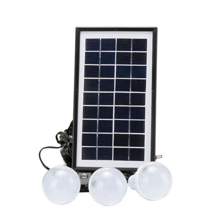 Kit cu panou solar lanterna 3 becuri USB GDLite GD-8017 - Lampi Solare