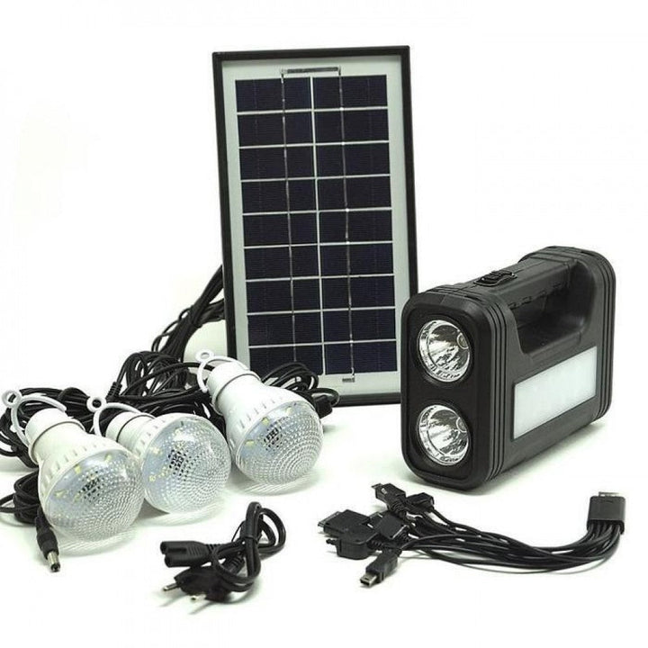 Kit cu panou solar lanterna 3 becuri USB GDLite GD-8017 - Lampi Solare