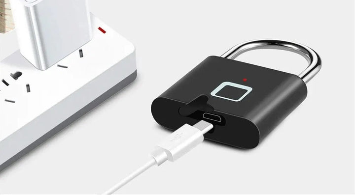 Lacat Smart Cu Deblocare Prin Amprenta Modern Incarcare USB Articole Casa