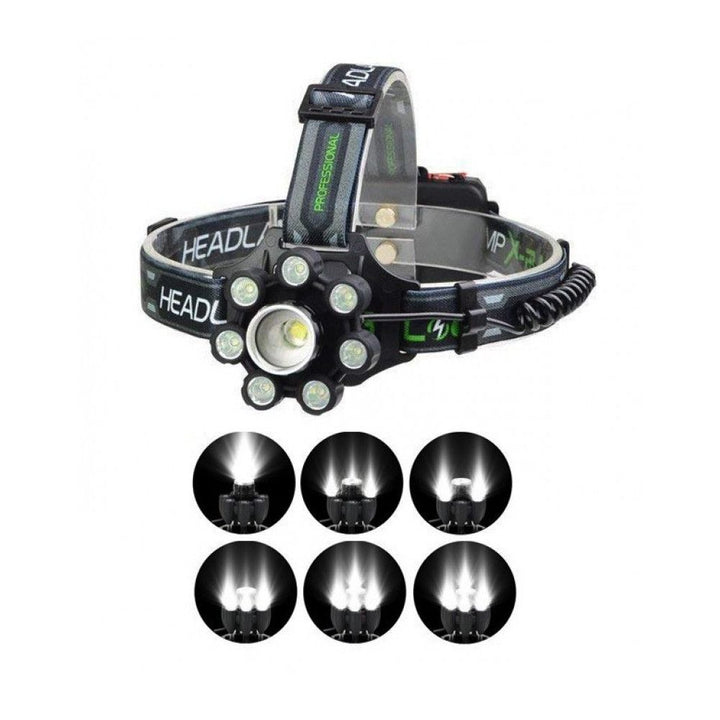 Lanterna de cap cu 8 LED si 6 faze de lumina model BL-T85-8 - Articole Iluminat